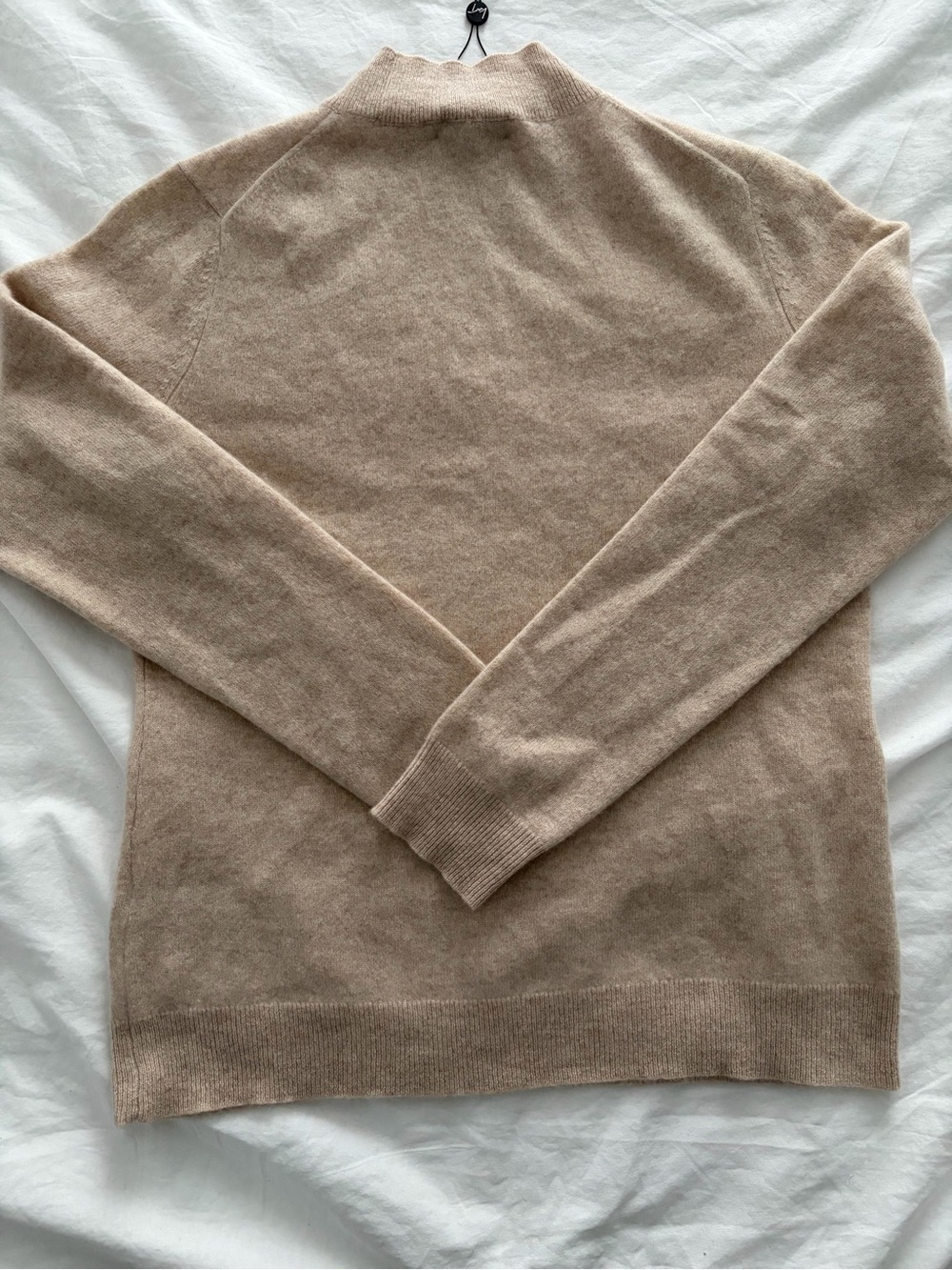 Lord & Taylor Women's Beige Quiet Luxury Lightweight Cowlneck Cashmere Sweater - Picture 7 of 8